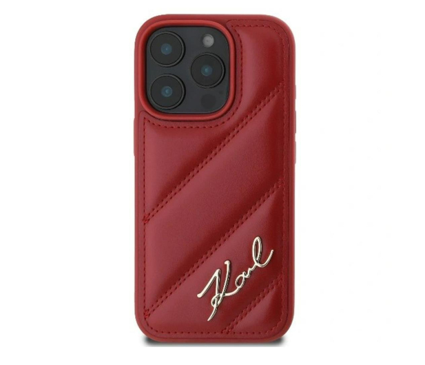 KARL LAGERFELD Quilted Signature do iPhone 16 Pro Max czerwony KLHCP16XPQDSMGR - 1278270 - zdjęcie 2